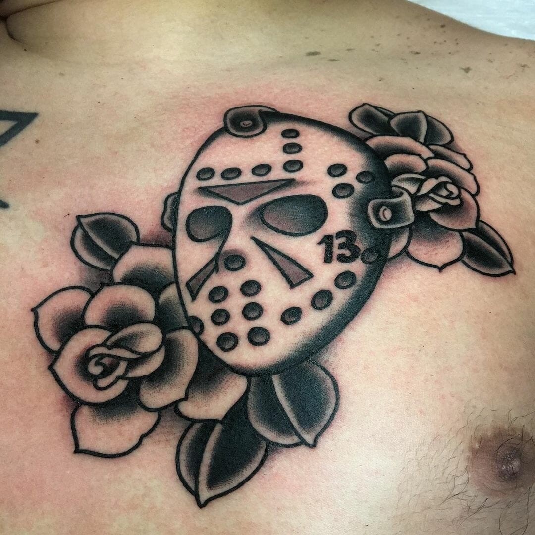 Monochromatic Jason Voorhees Tattoo