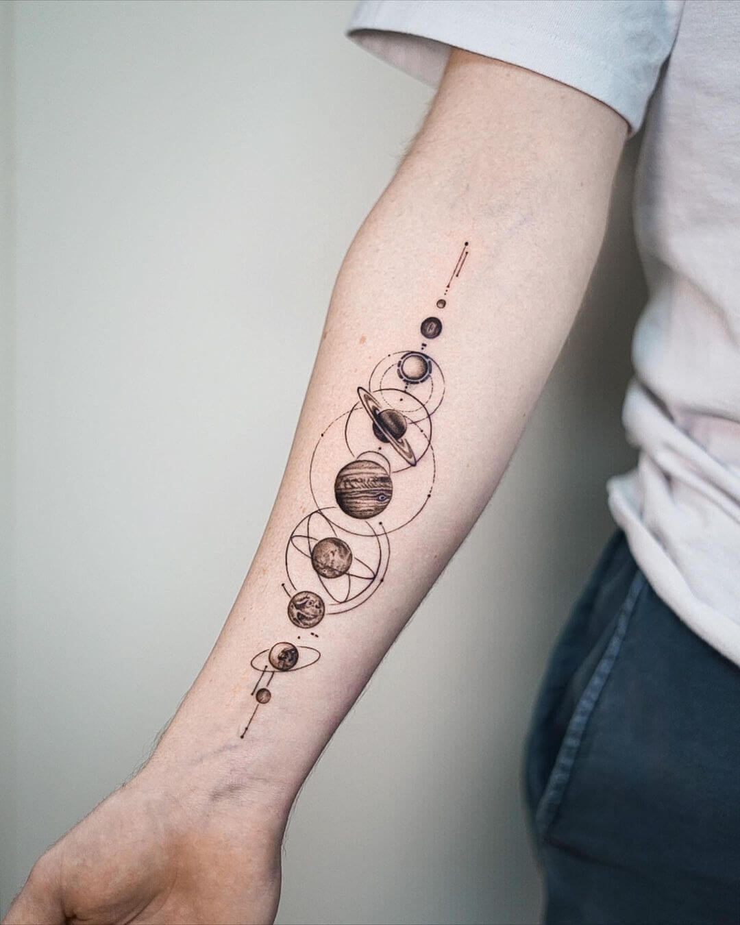 An Individual’s Unique Planetary Array Tattoo