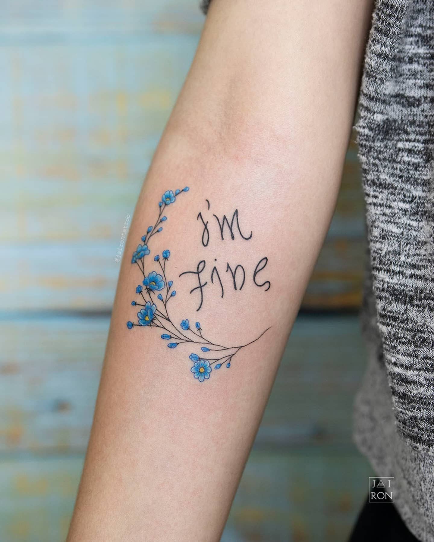 Im Fine Save Me Tattoo With Flowers