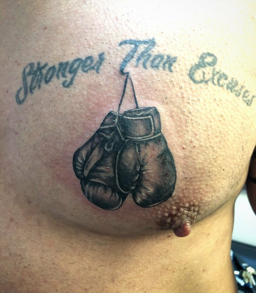 The Chest Boxing Gloves Memorial Tattoo