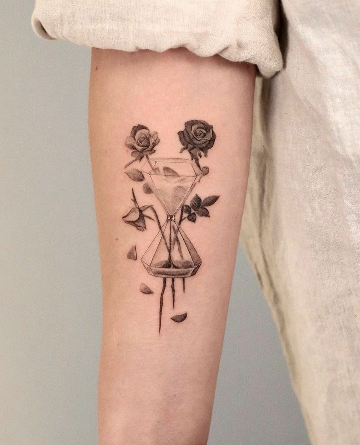 Hourglass Clock Tattoo