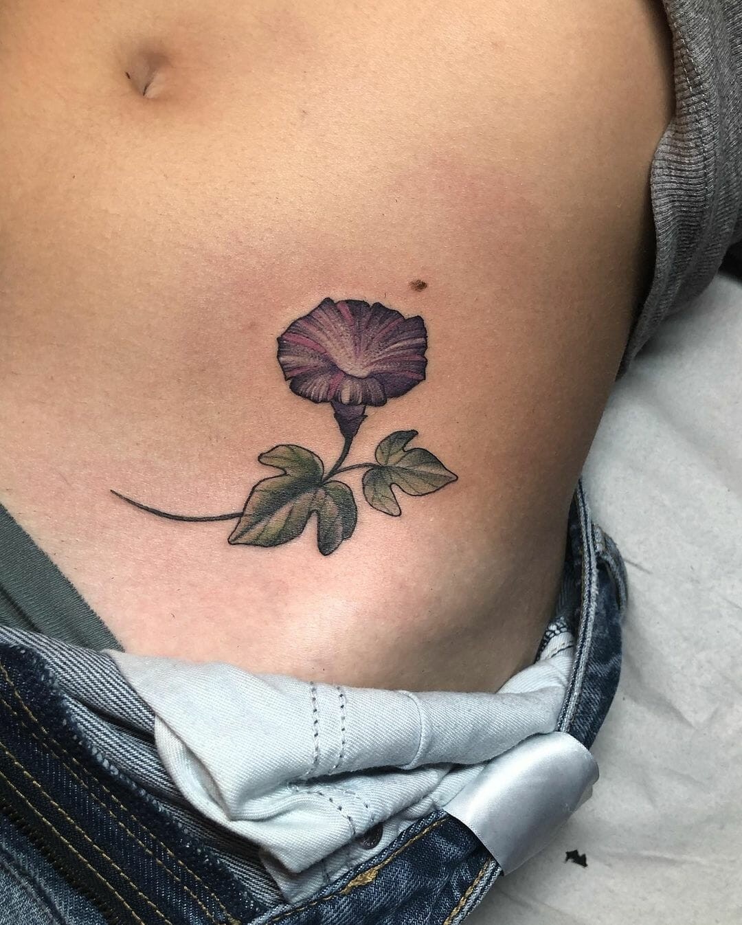 Morning Glory Tattoo In Dark Colors