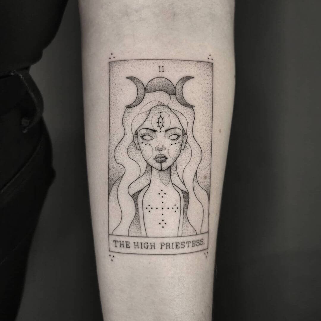 “The High Priestess” Tarot Card Tattoo