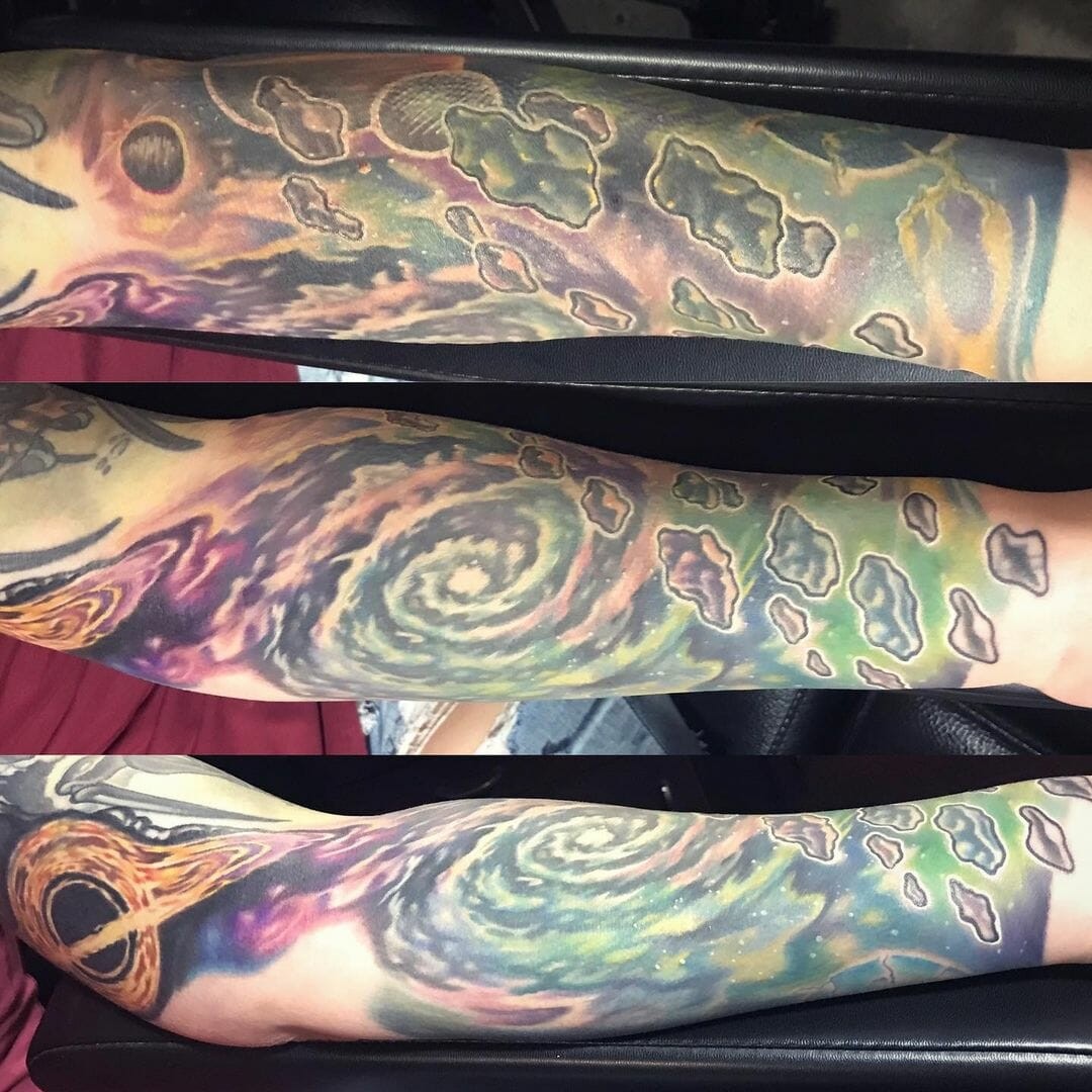 Black Hole And Galaxy Tattoo