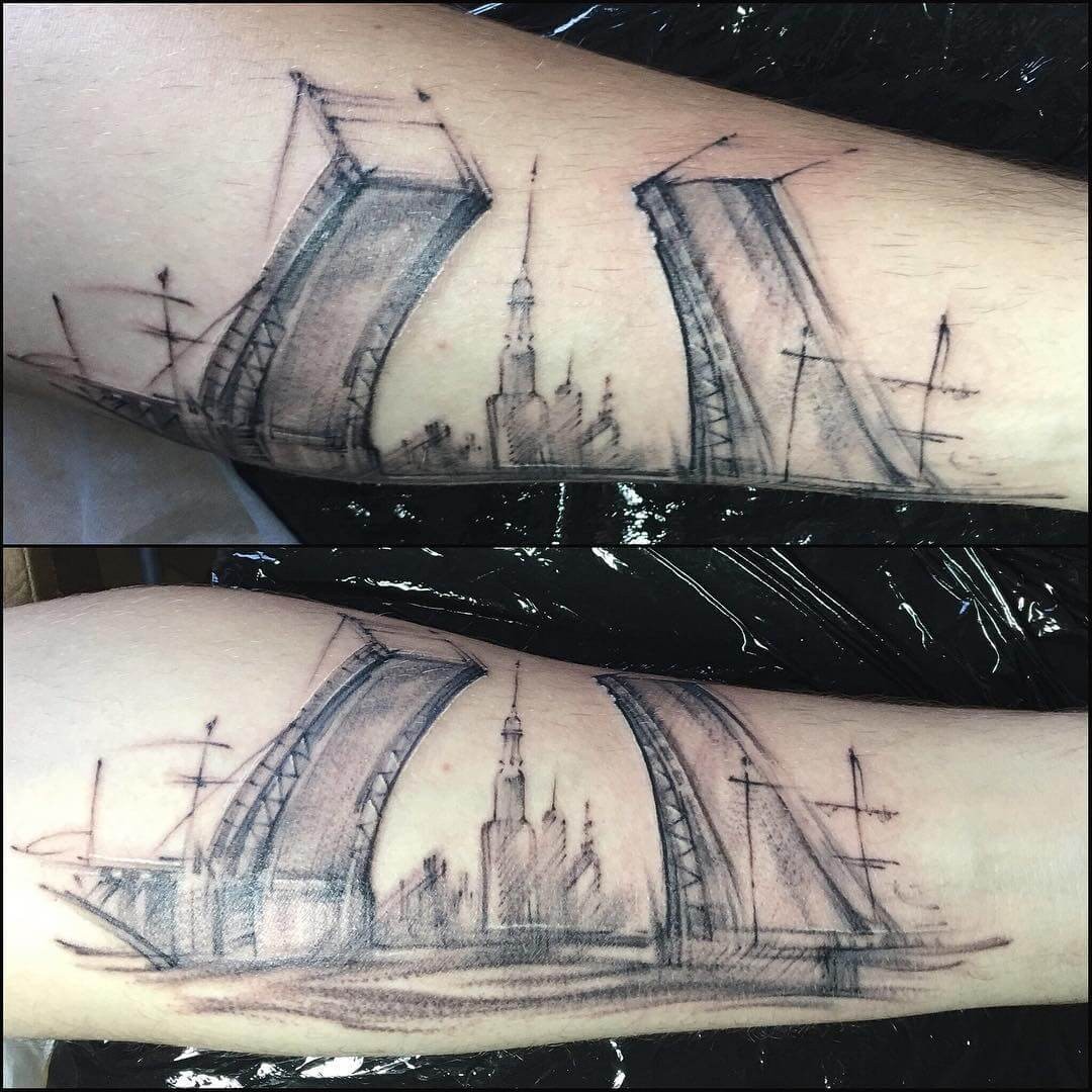 Saint Petersburg Open Bridge Tattoo