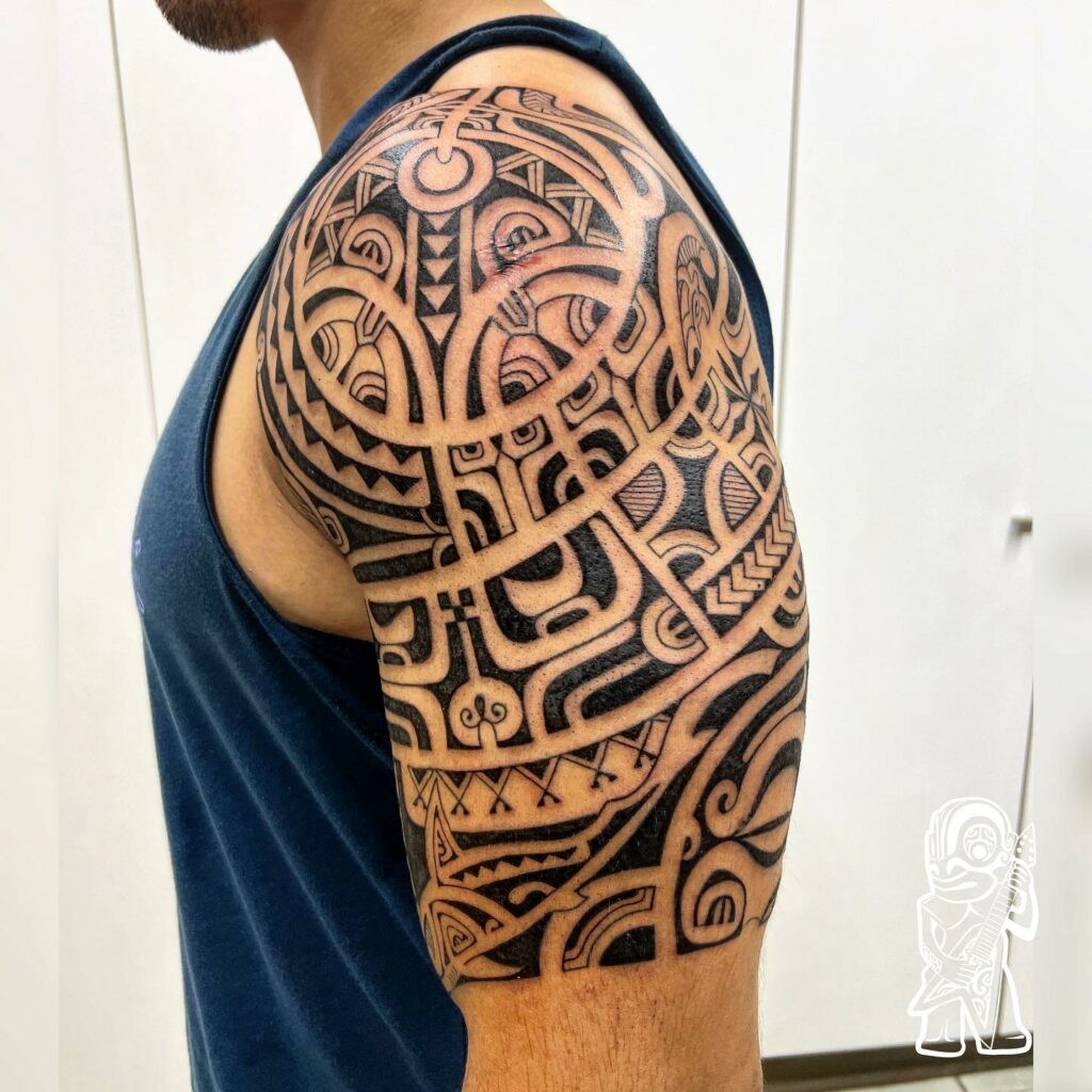 Half sleeve Marquesan Tattoo