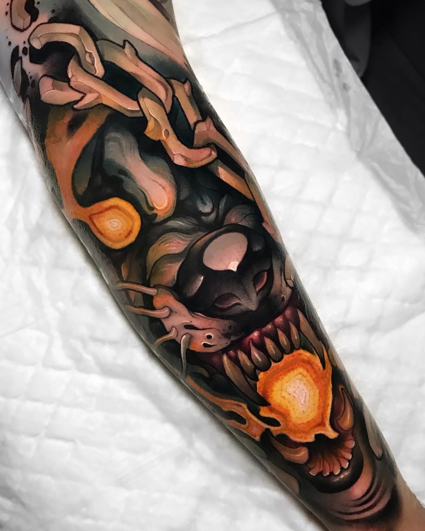 Unique Graphic Fenrir Tattoo Designs