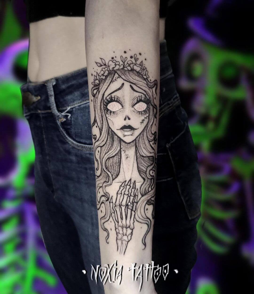 Ghostly Corpse Bride Tattoo