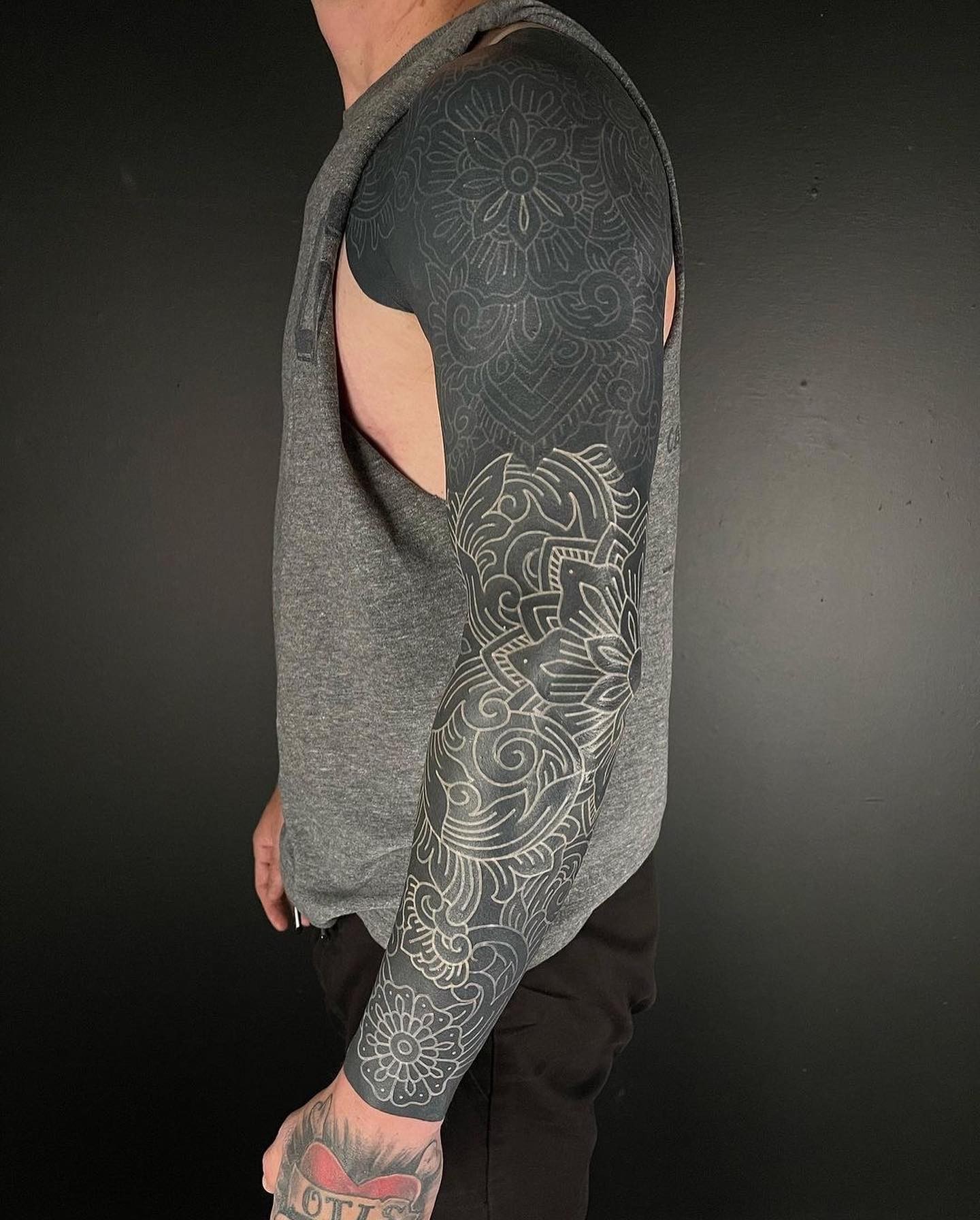 Black Full Sleeve Tattoo Design