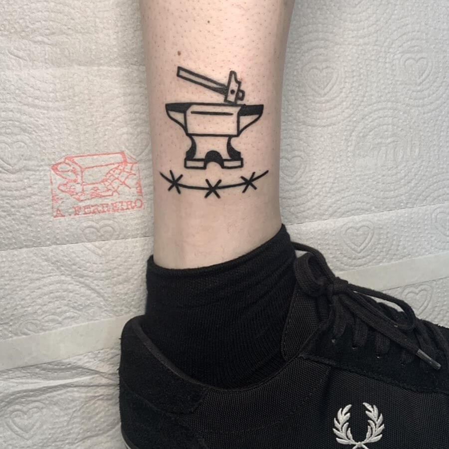 Cartoon-Style Anvil Tattoo Ideas