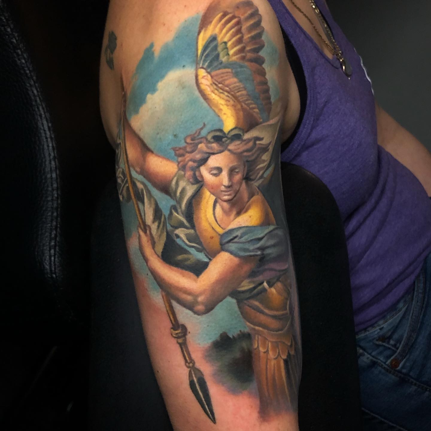 Coloured Angel Tattoo