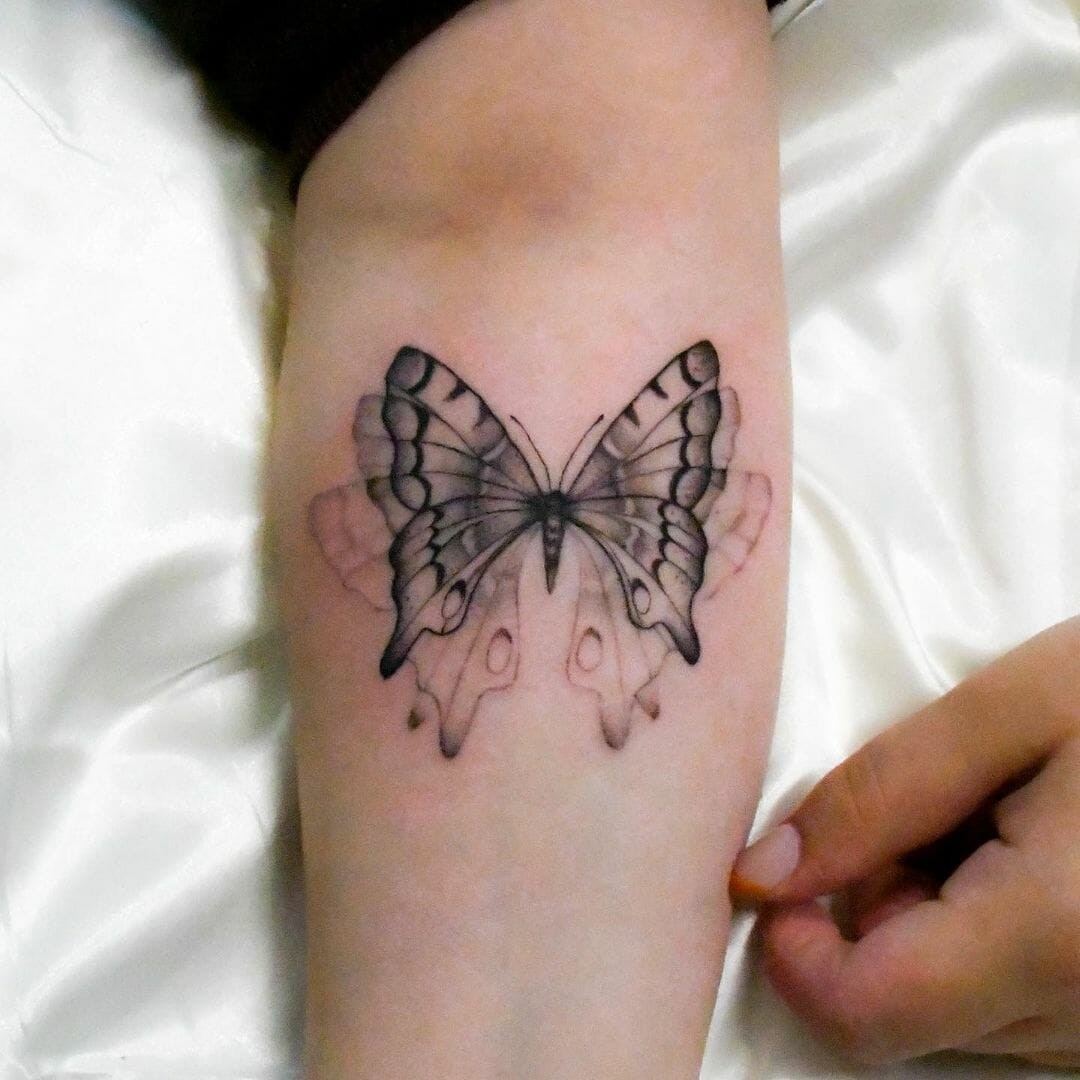 Butterfly Inner Forearm Tattoo