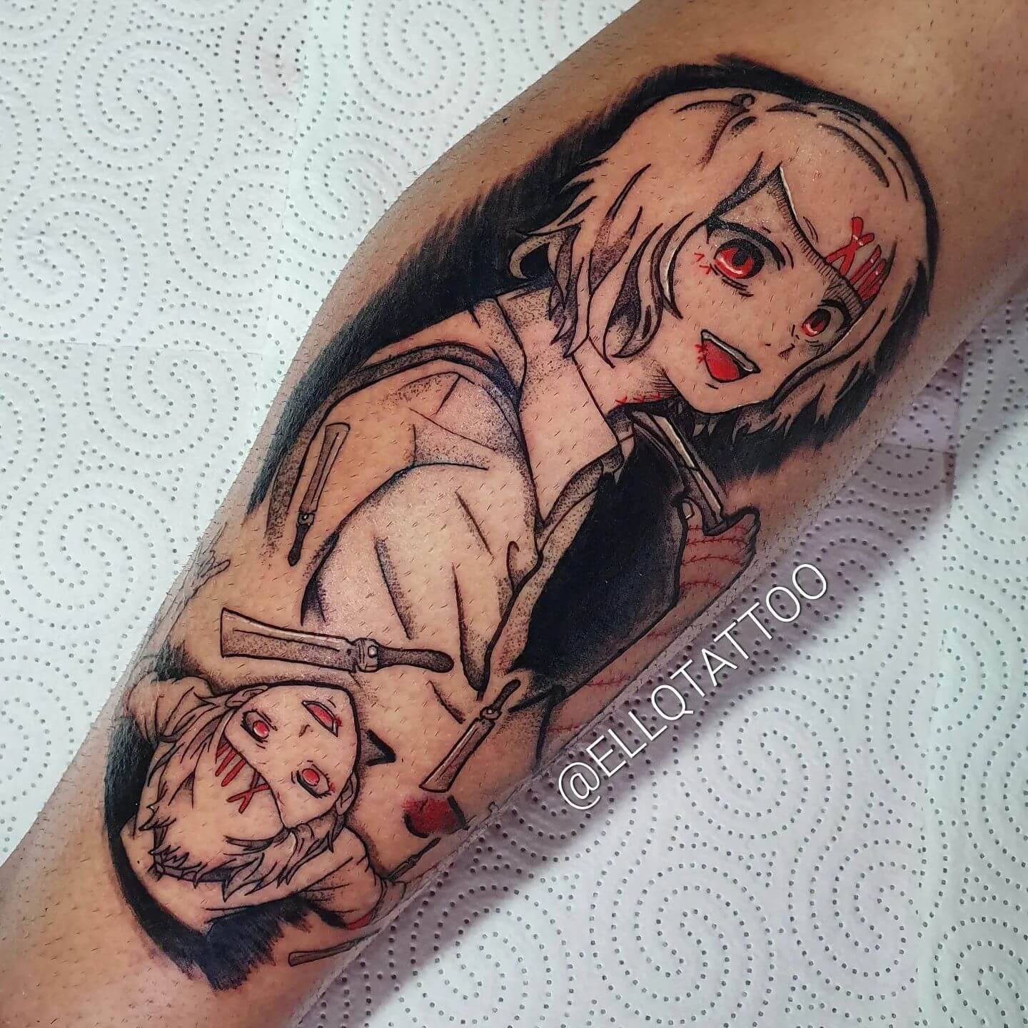 Juuzou Tattoos Both Sides Tokyo Ghoul Tattoos