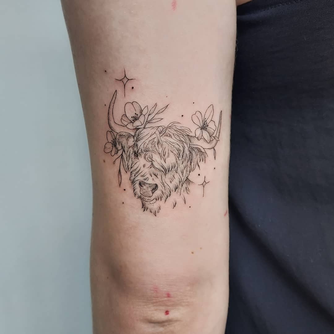 Scottish Cow Tattoo