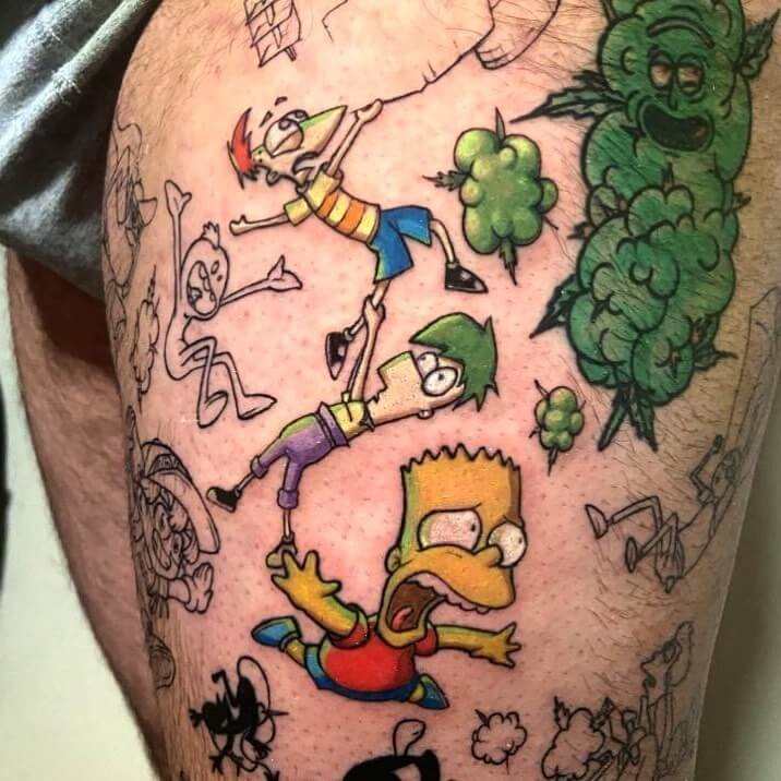 Screaming Bart Patch Tattoo