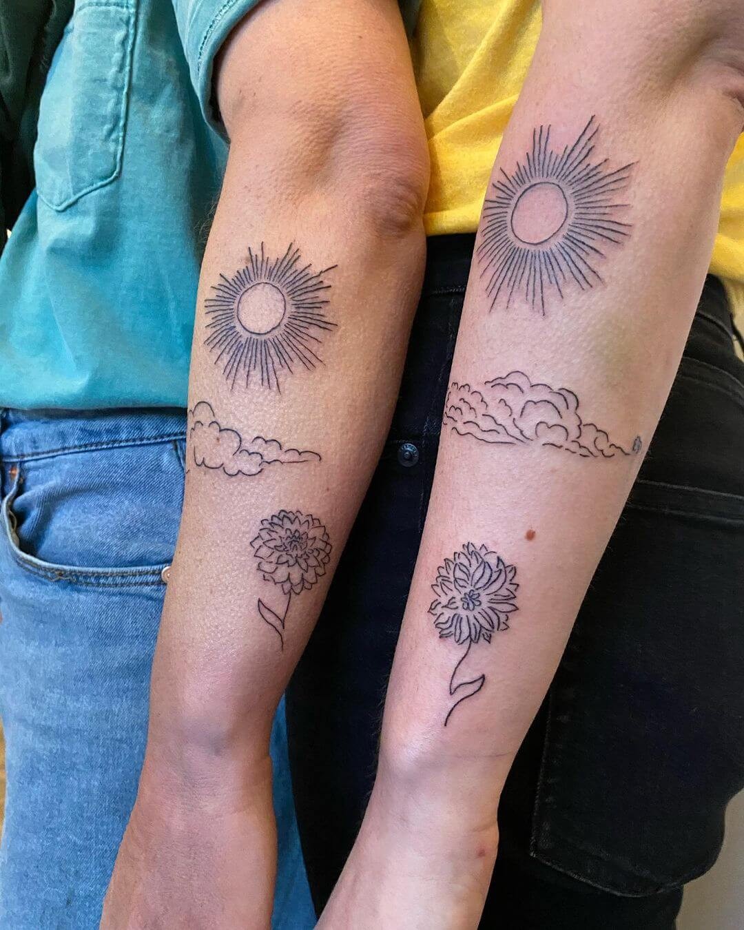 A Scenery Themed Couple Tattoo