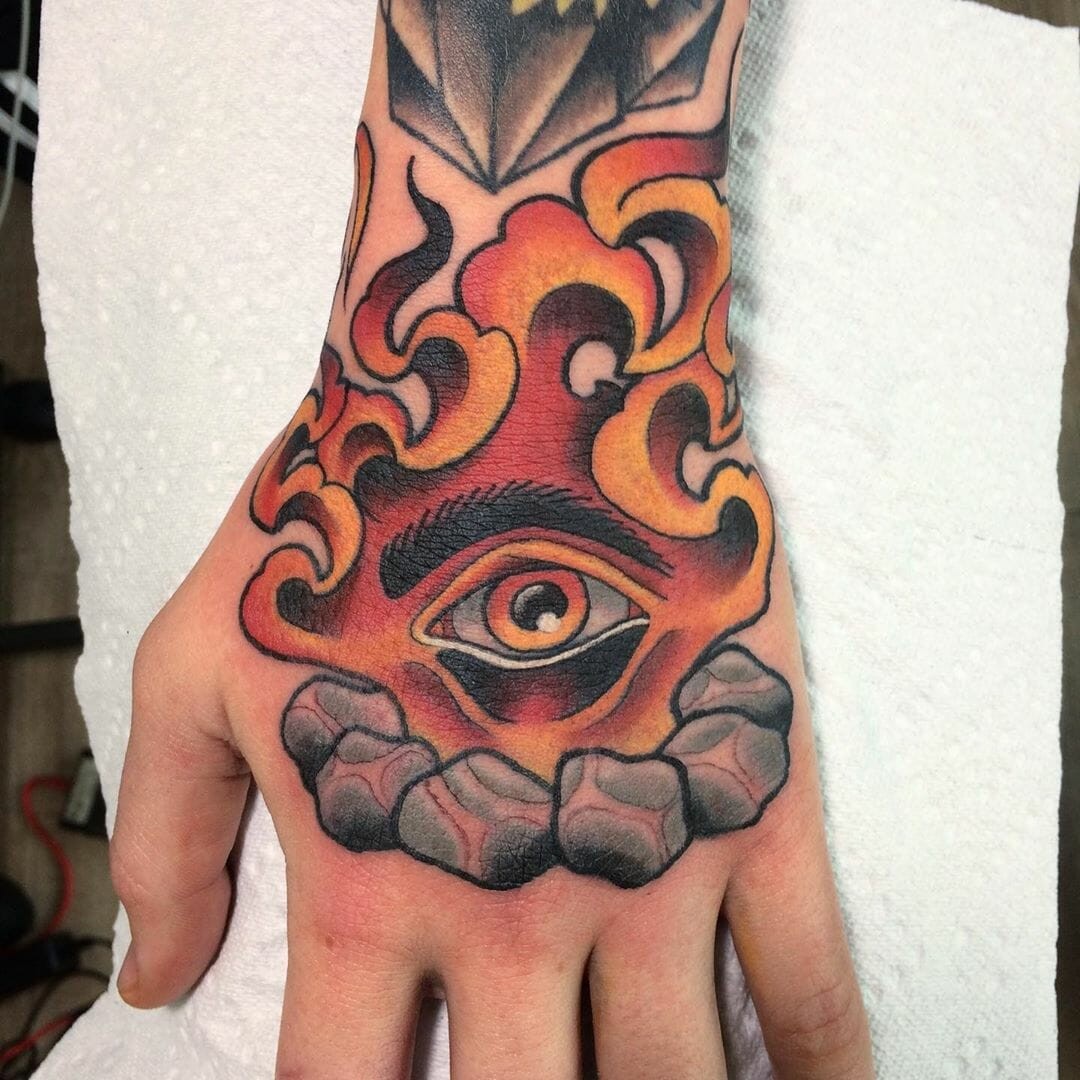 Red Fire Symbol Tattoos