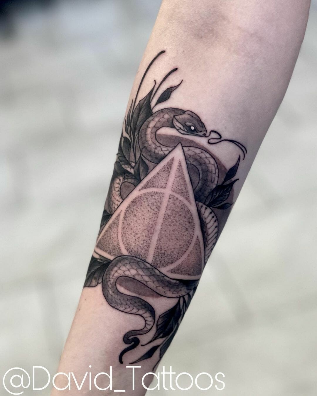 Deathly Hallows Snake Slytherin Tattoo