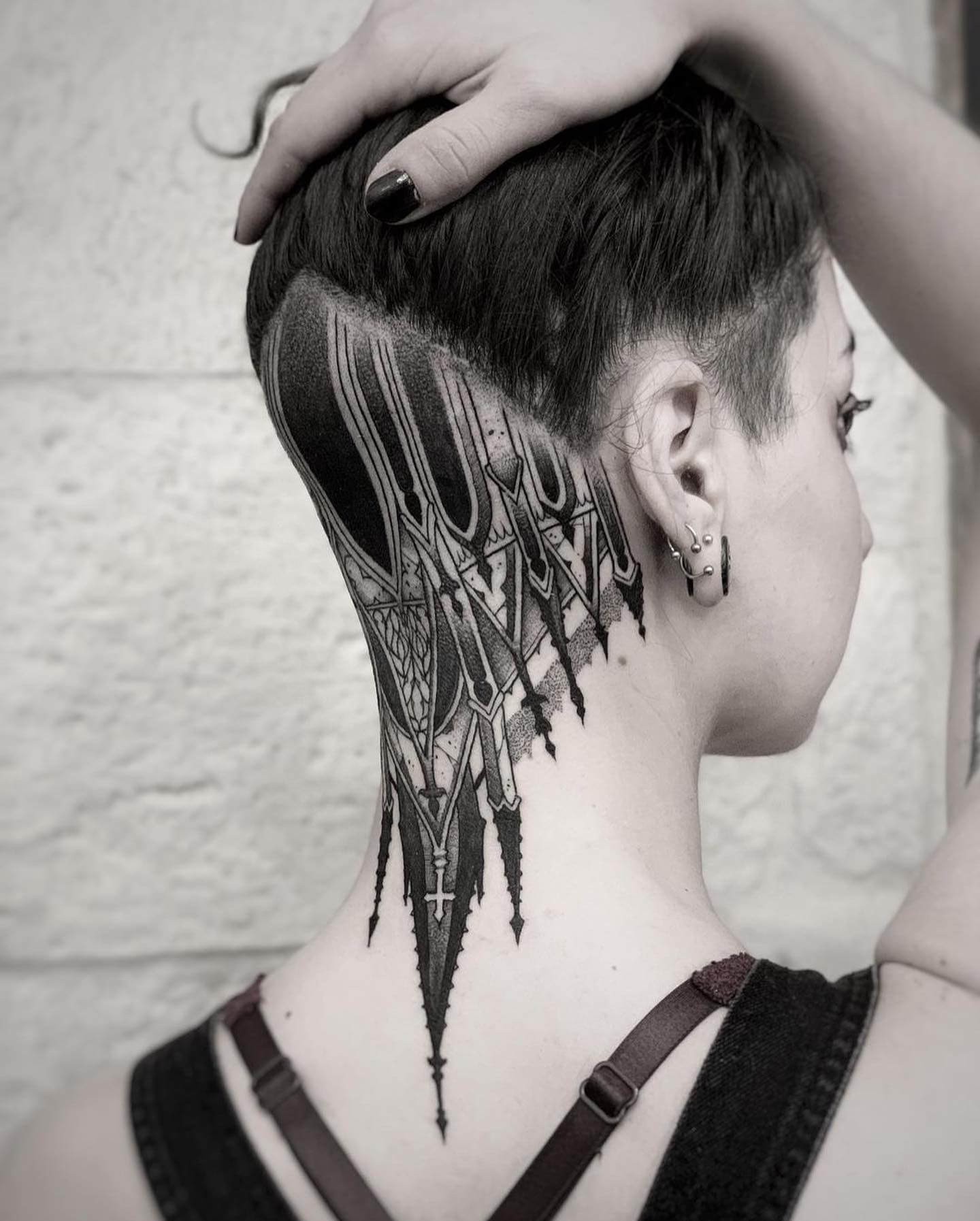 Architecture Tattoo Designs On Back Of Head