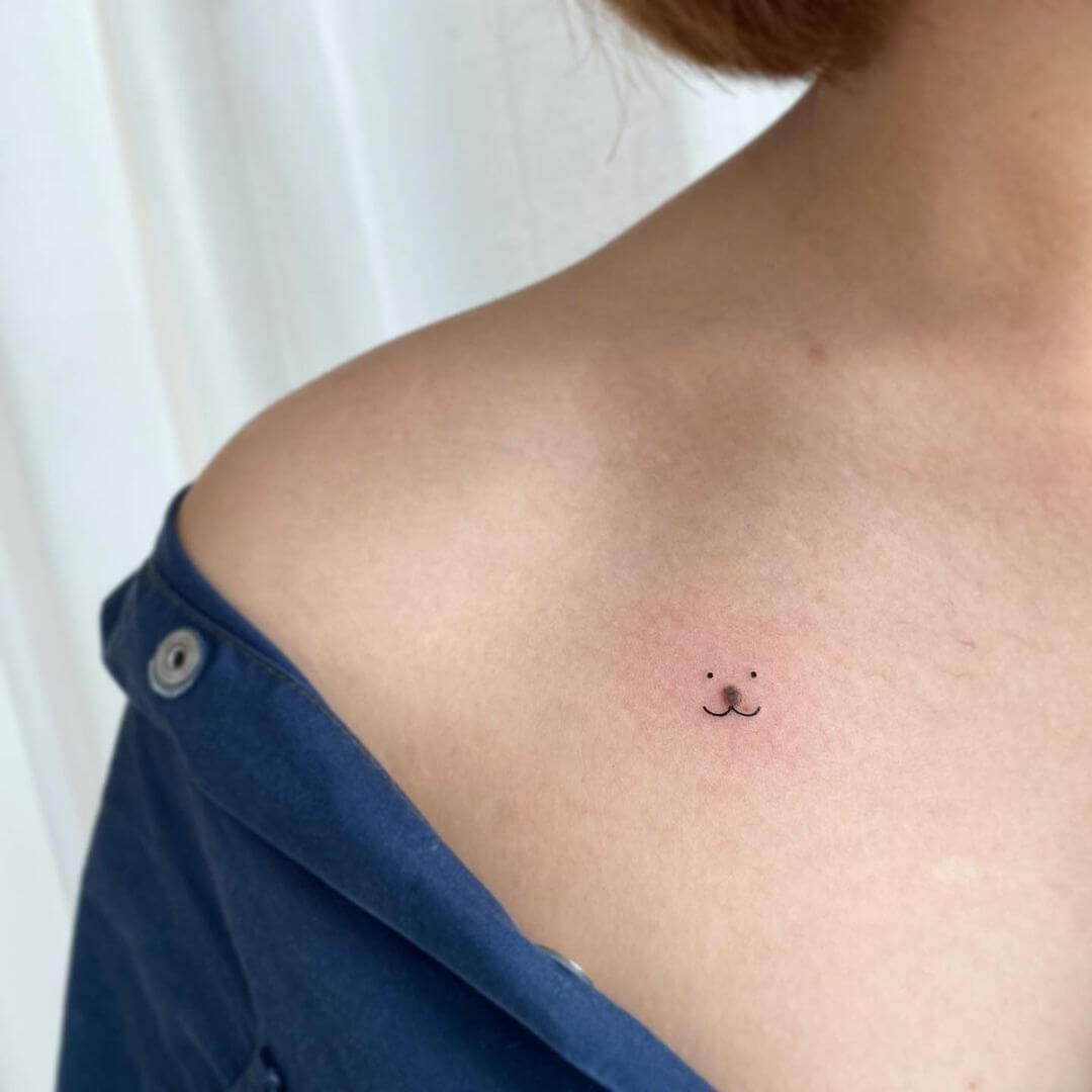 Little Bear Smiley Tattoo