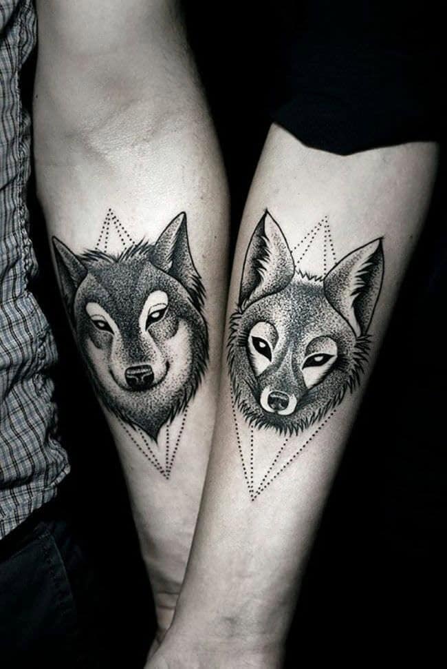 Wolf Couples Tattoos