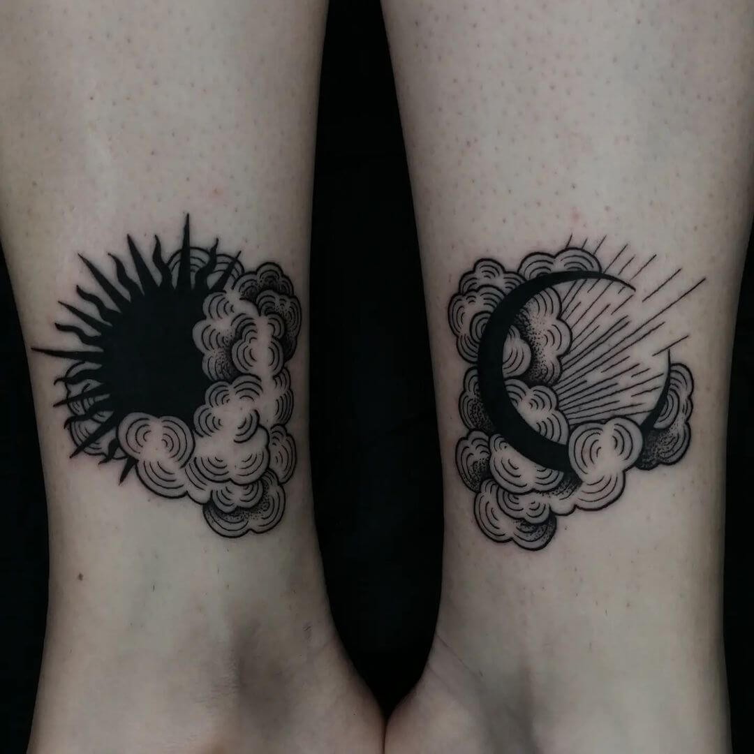 Two Sides of the Same Day: The Inner Ankle Moon and Sun Tattoos