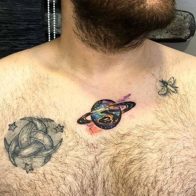 Fun And Colorful Saturn Rings Pride Inspired Saturn Tattoos Idea For All Men