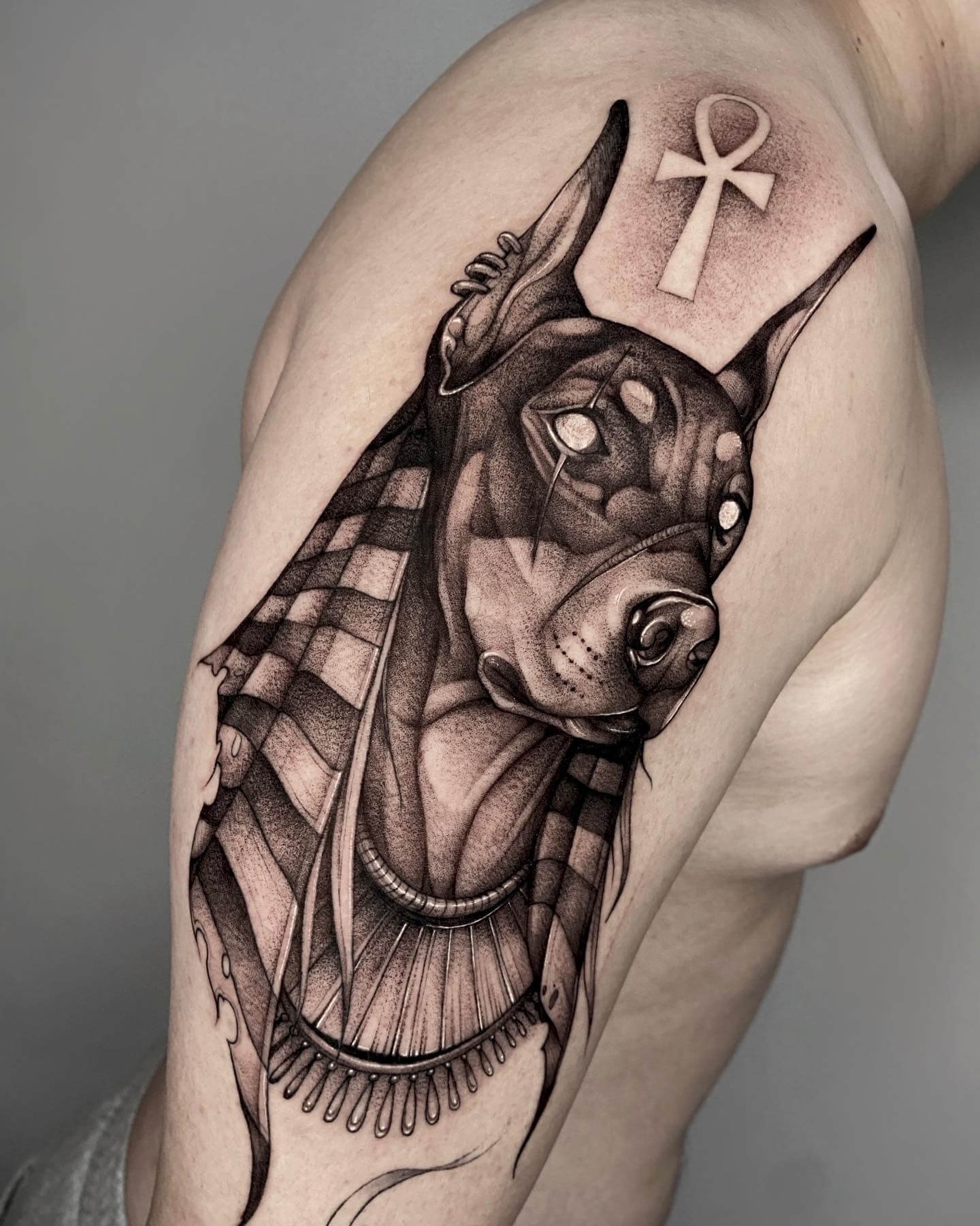 Egyptian Doberman Tattoo