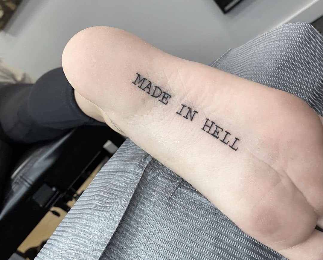 ‘Made In Hell’ Sole Tattoo