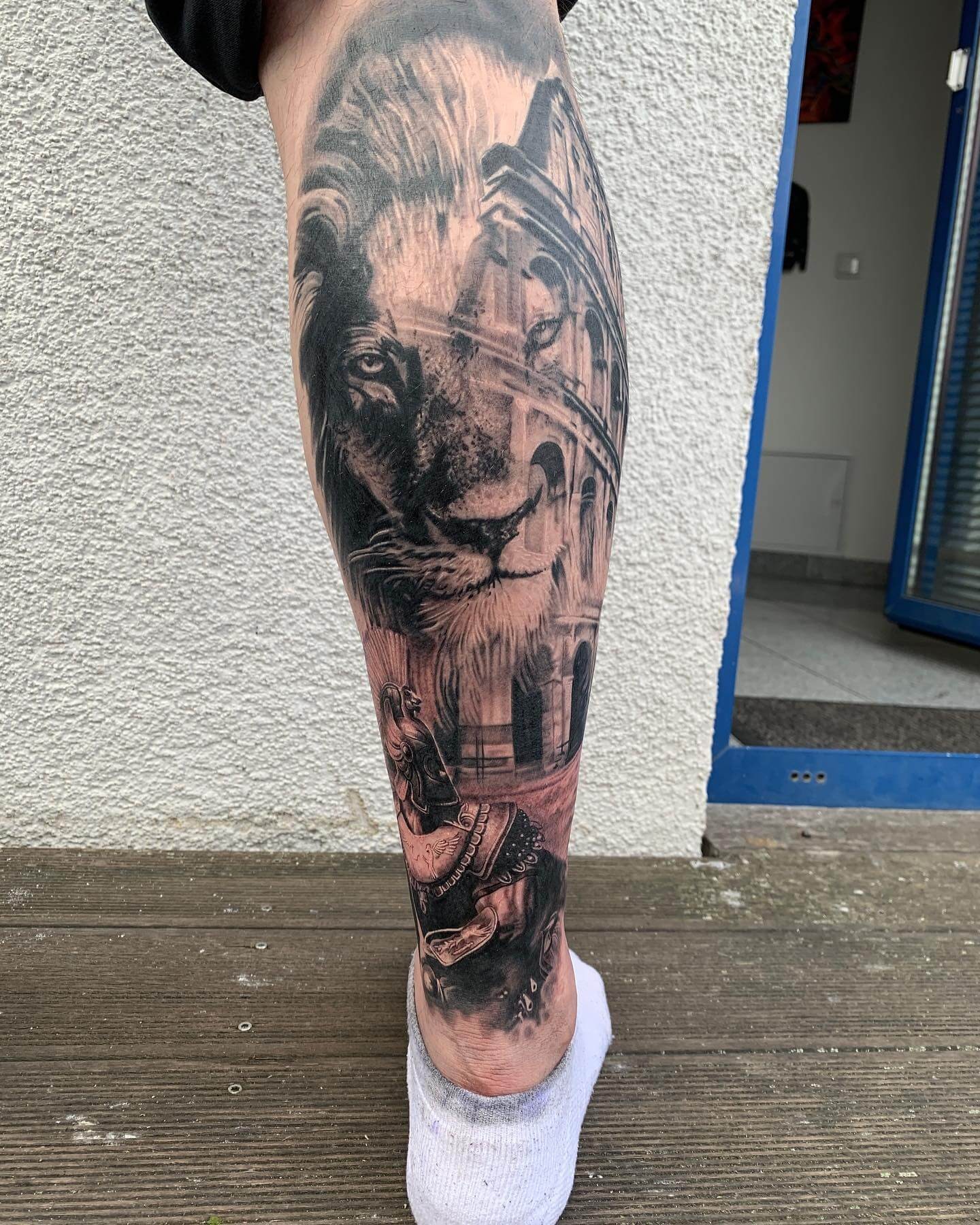 Colosseum Lion Tattoo