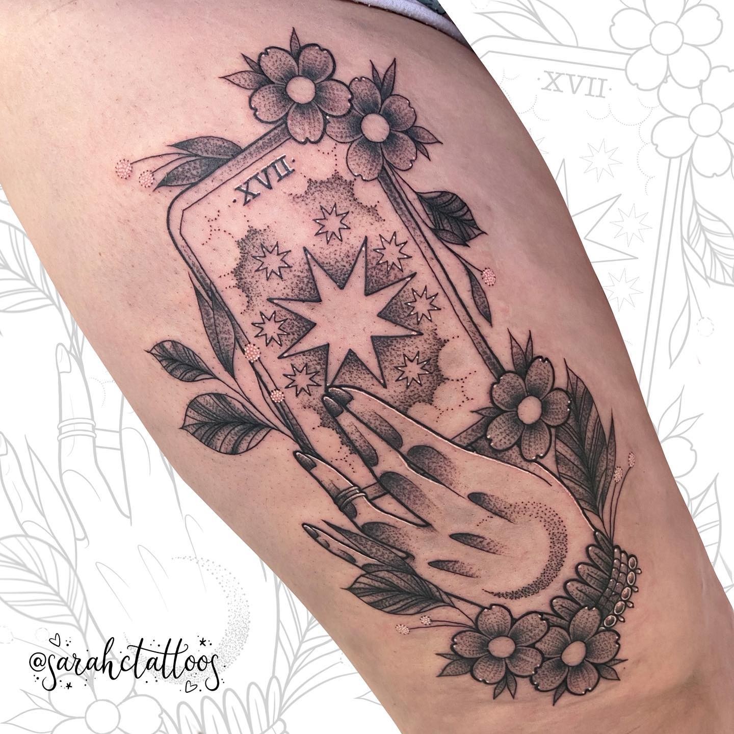 Floral Tarot Reader Tattoo