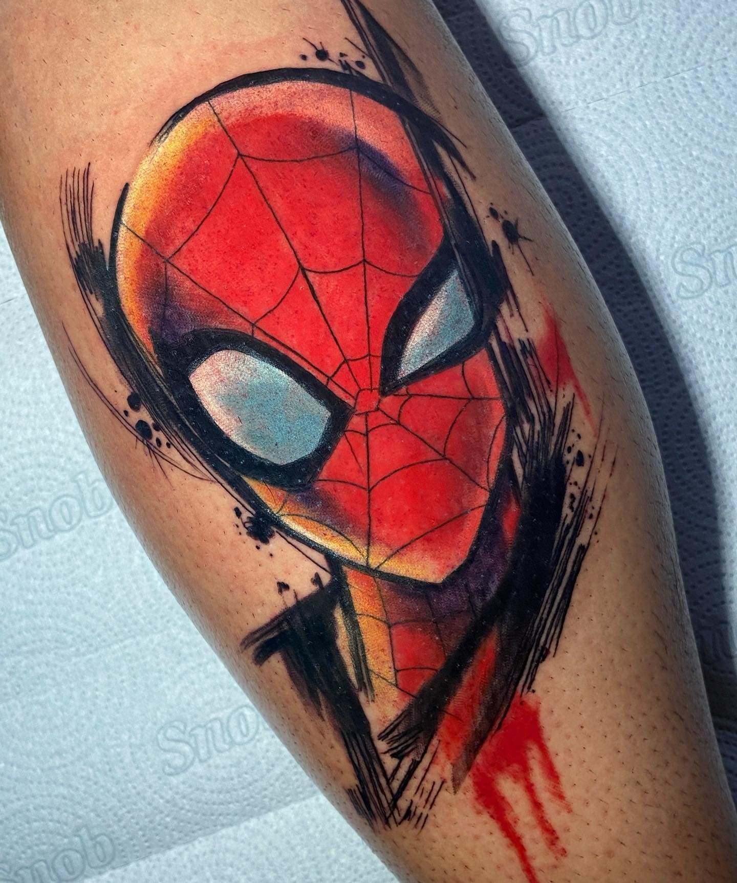 The Young Teen And Messy Spiderman Tattoo