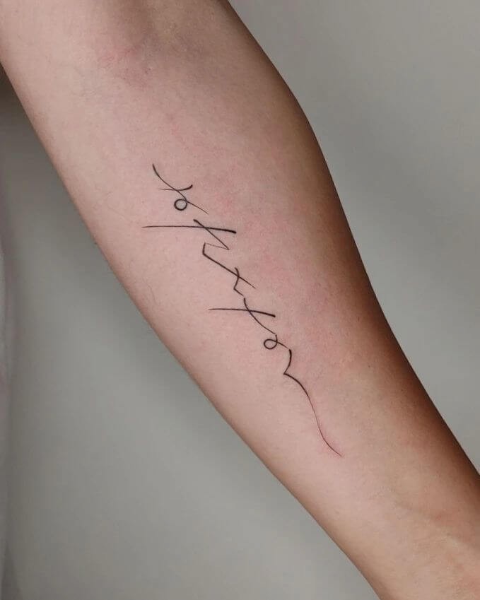 Korean Daughter’s Name Handwritten Tattoo