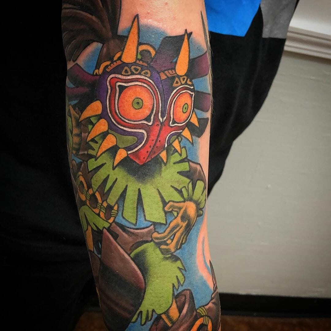 Beautiful Skull Kid Zelda Tattoo