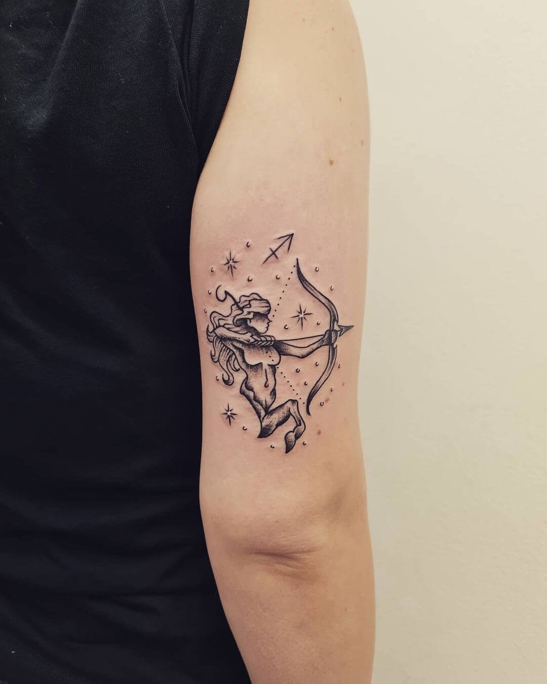 Female Archer Tattoo For Sagittarius Women