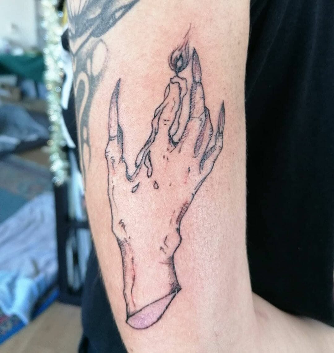 Finger Candle Tattoo