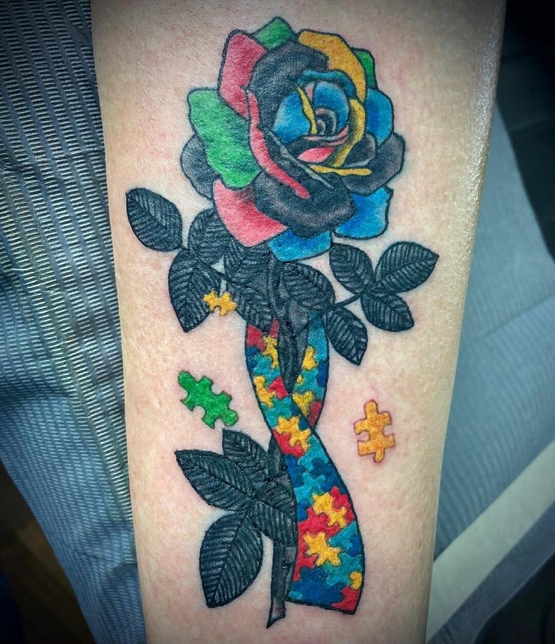 Rose Autism Tattoo