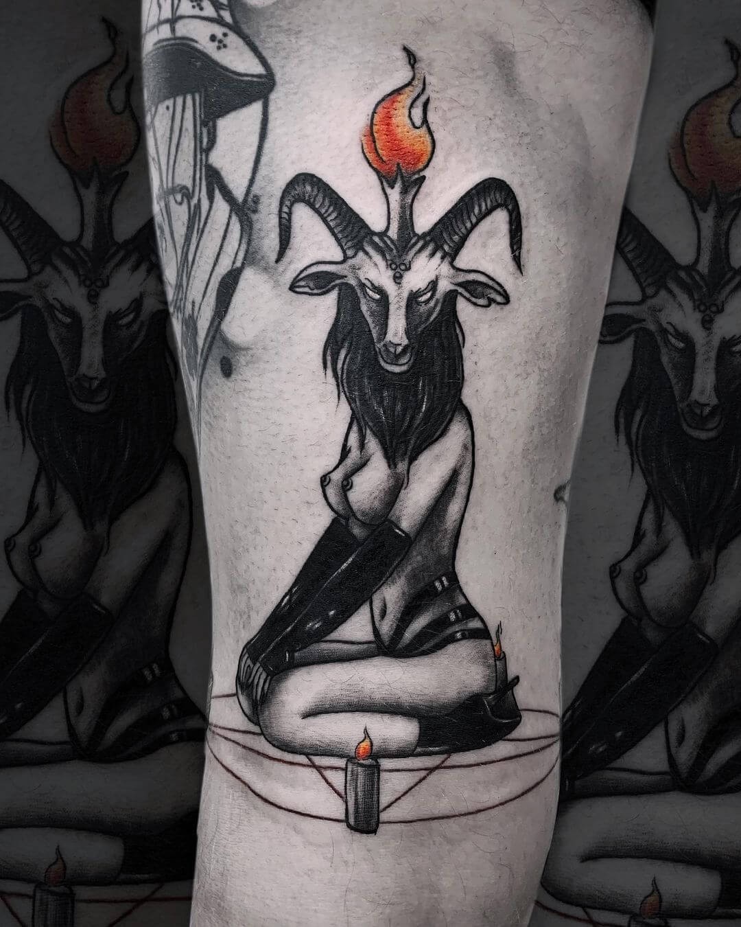 Seductive Baphomet Lady Tattoo