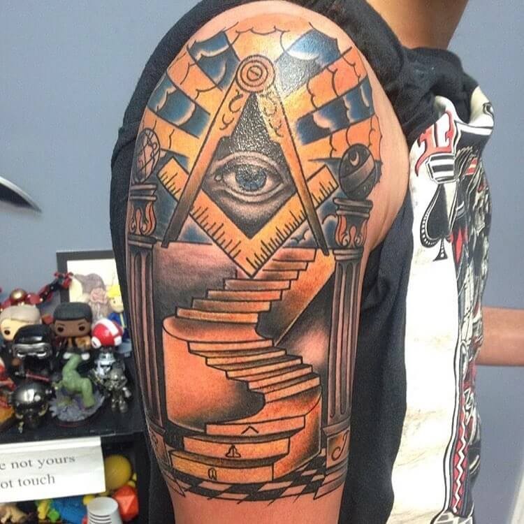 The Unique Masonic Sleeve Tattoo