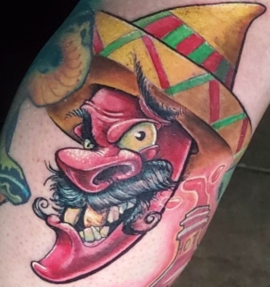 Mr. Jalapeno With Sombrero Tattoo