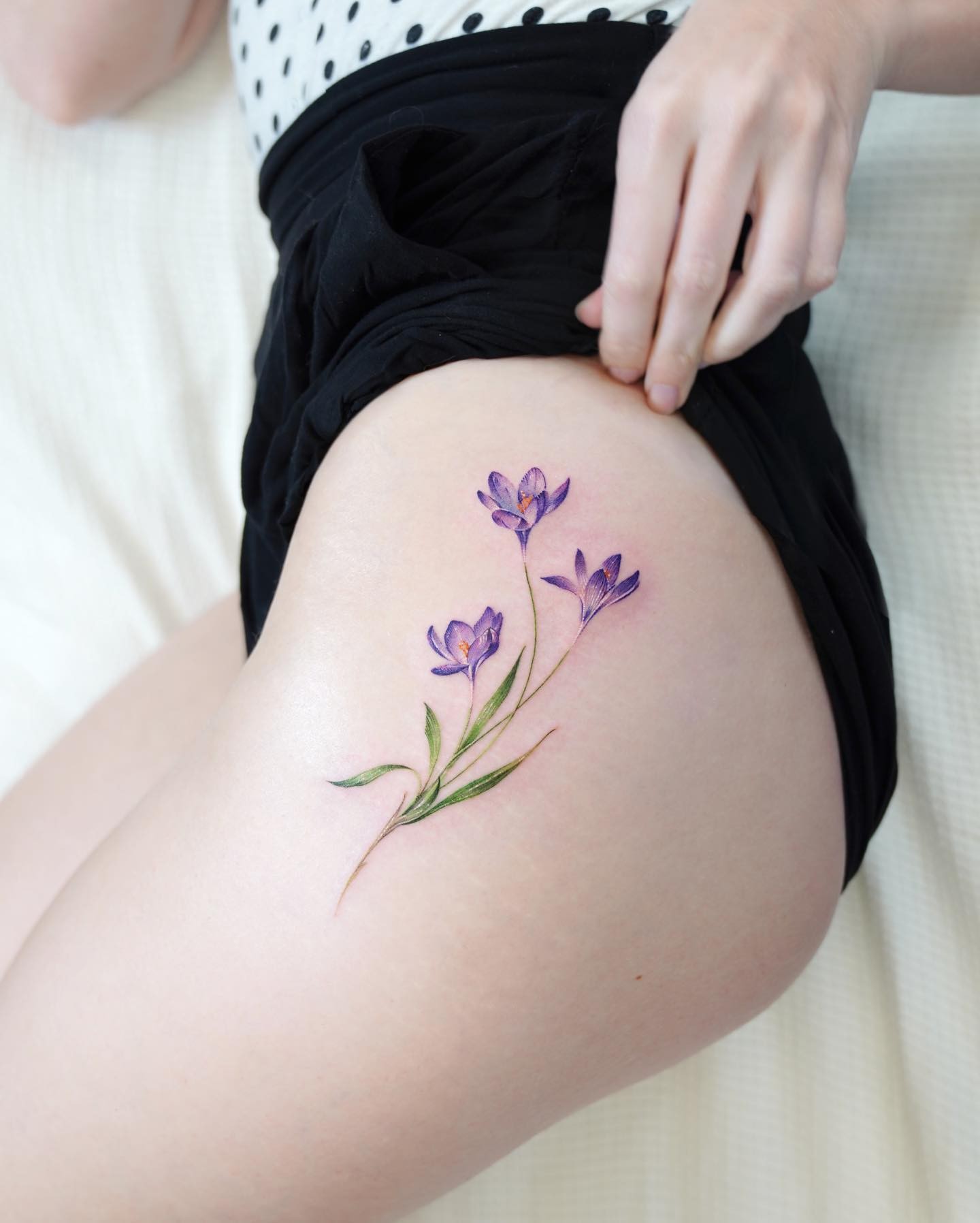 Bouquet Hip Tattoo