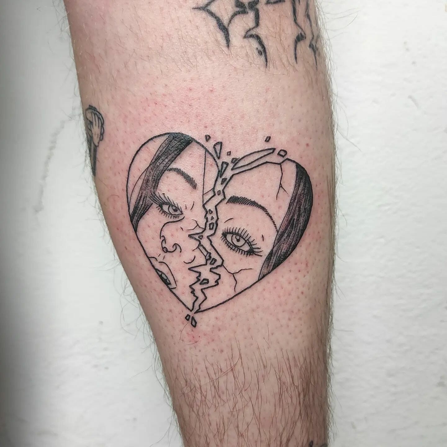 Broken Heart Black Illustration Tattoo