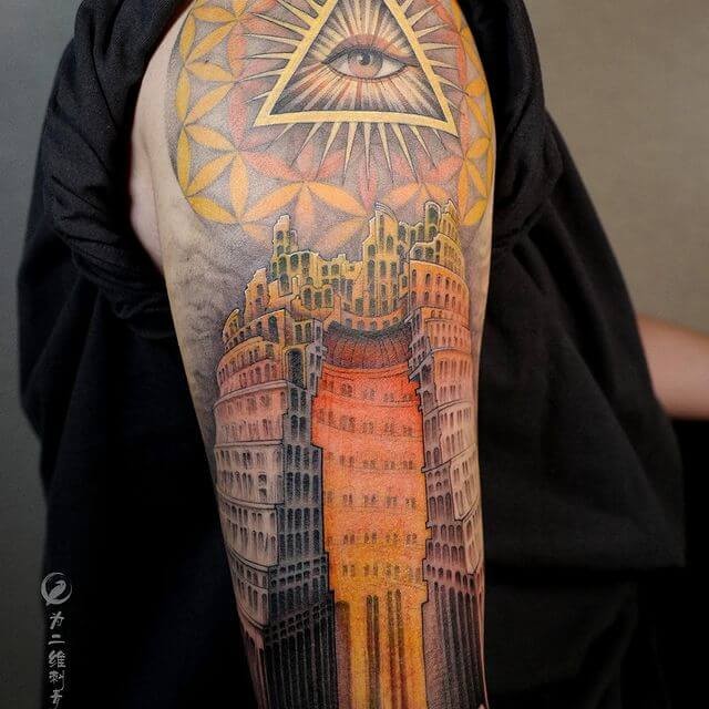 Spiritual All-Seeing Eye Tattoo