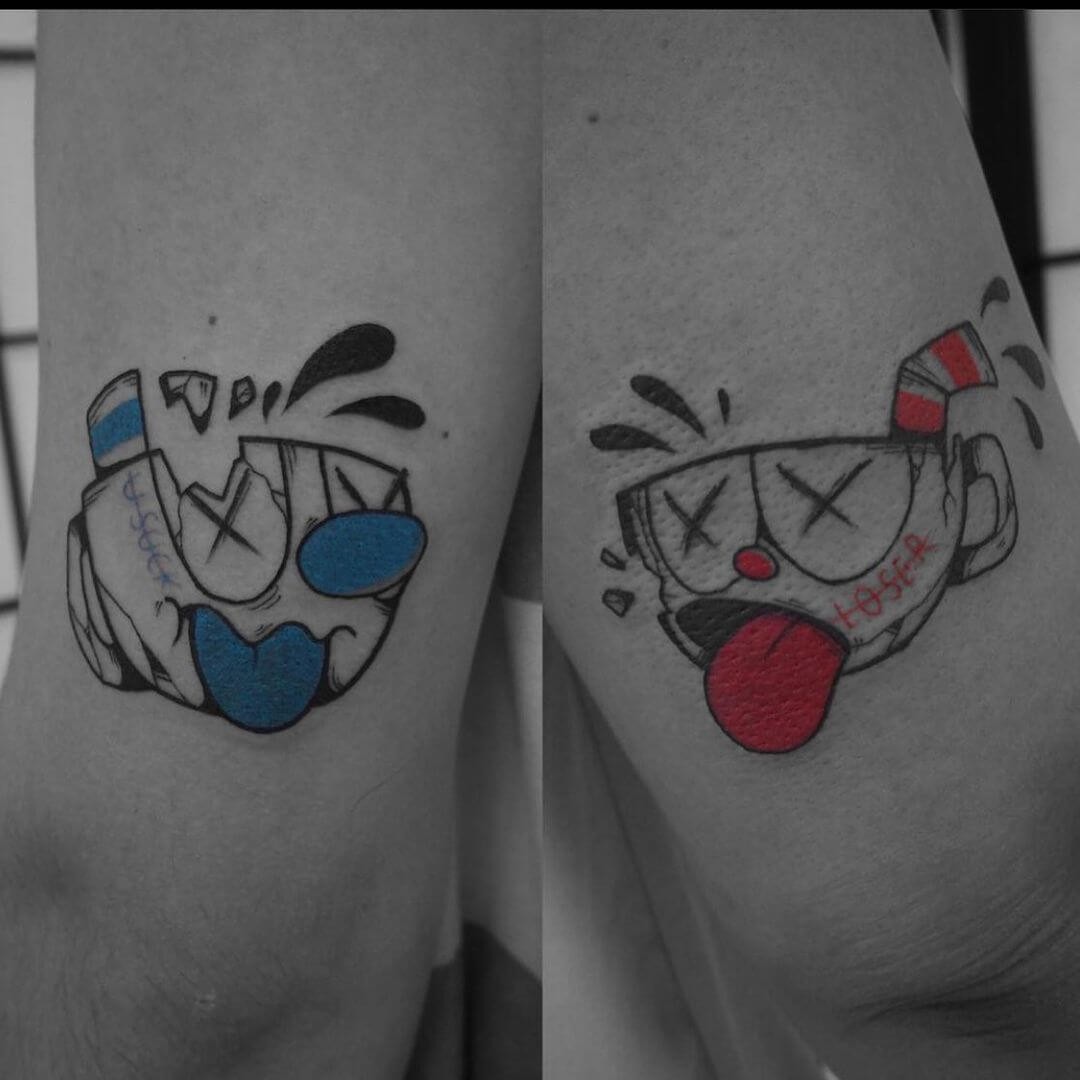 Cuphead Skull Tattoo