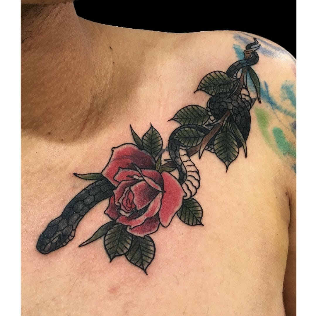 Snake Rose Tattoo