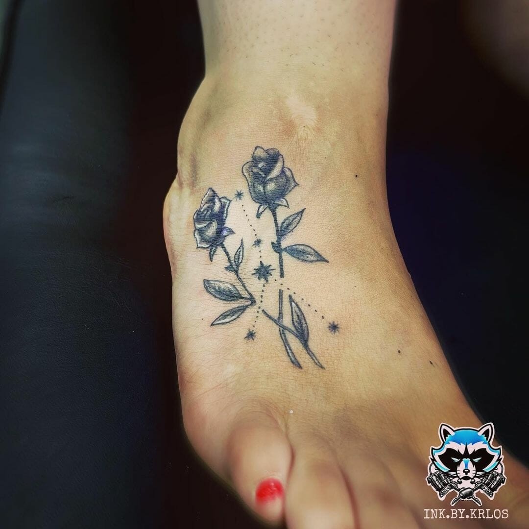 Cute Floral Cancer Constellation Tattoo