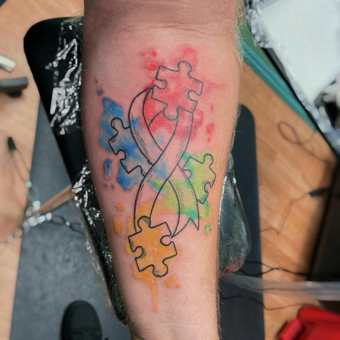 Autism Ribbon Tattoo