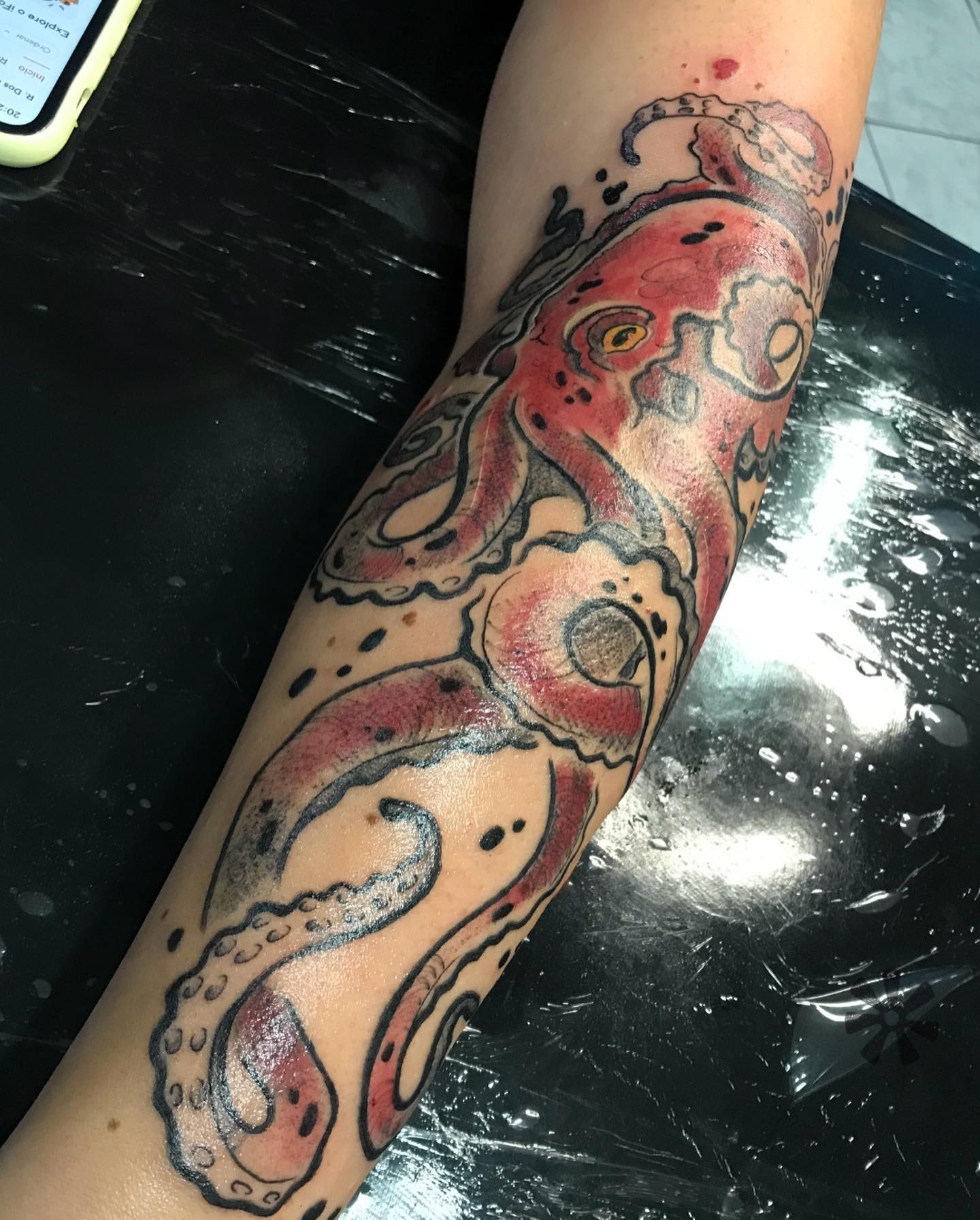 Red Octopus Tattoo