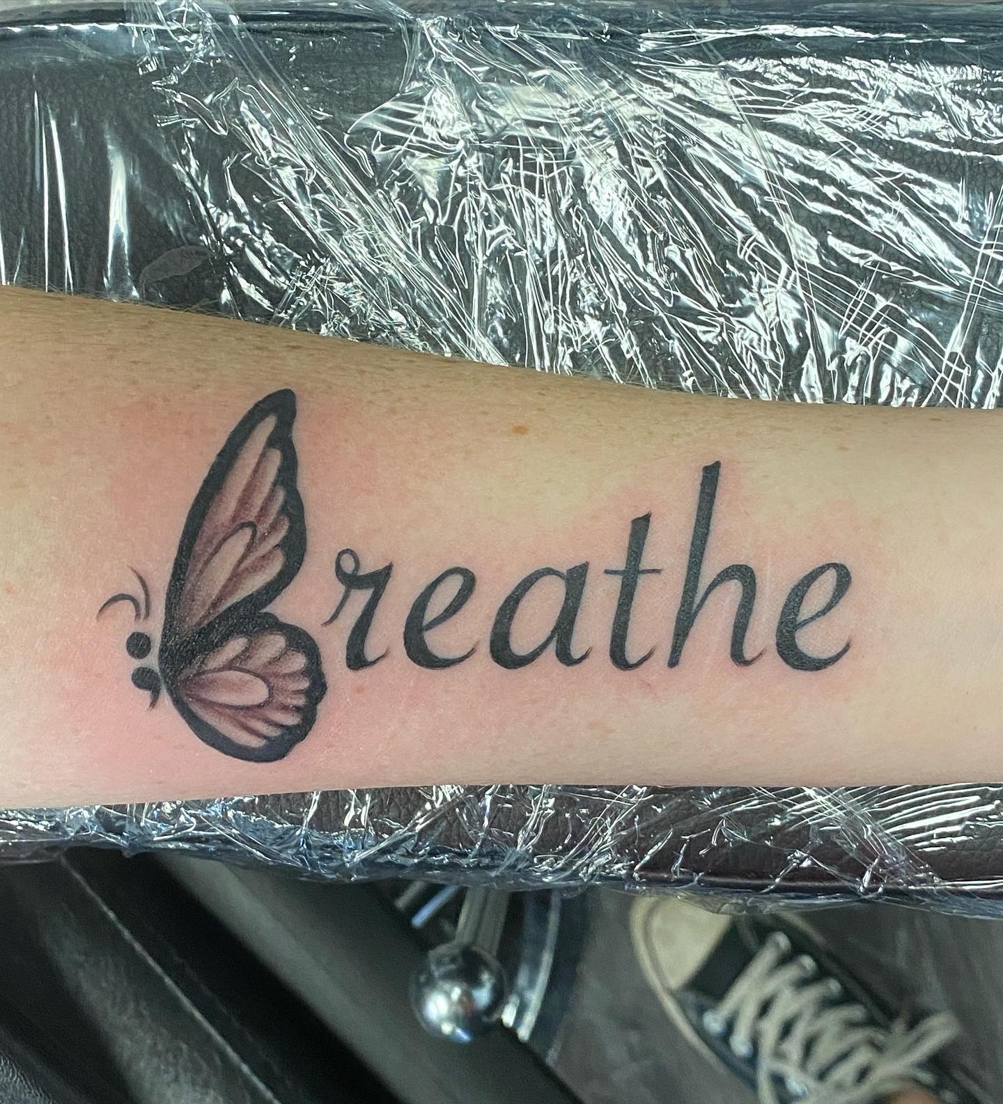 Semicolon Butterfly Tattoo With Quotes