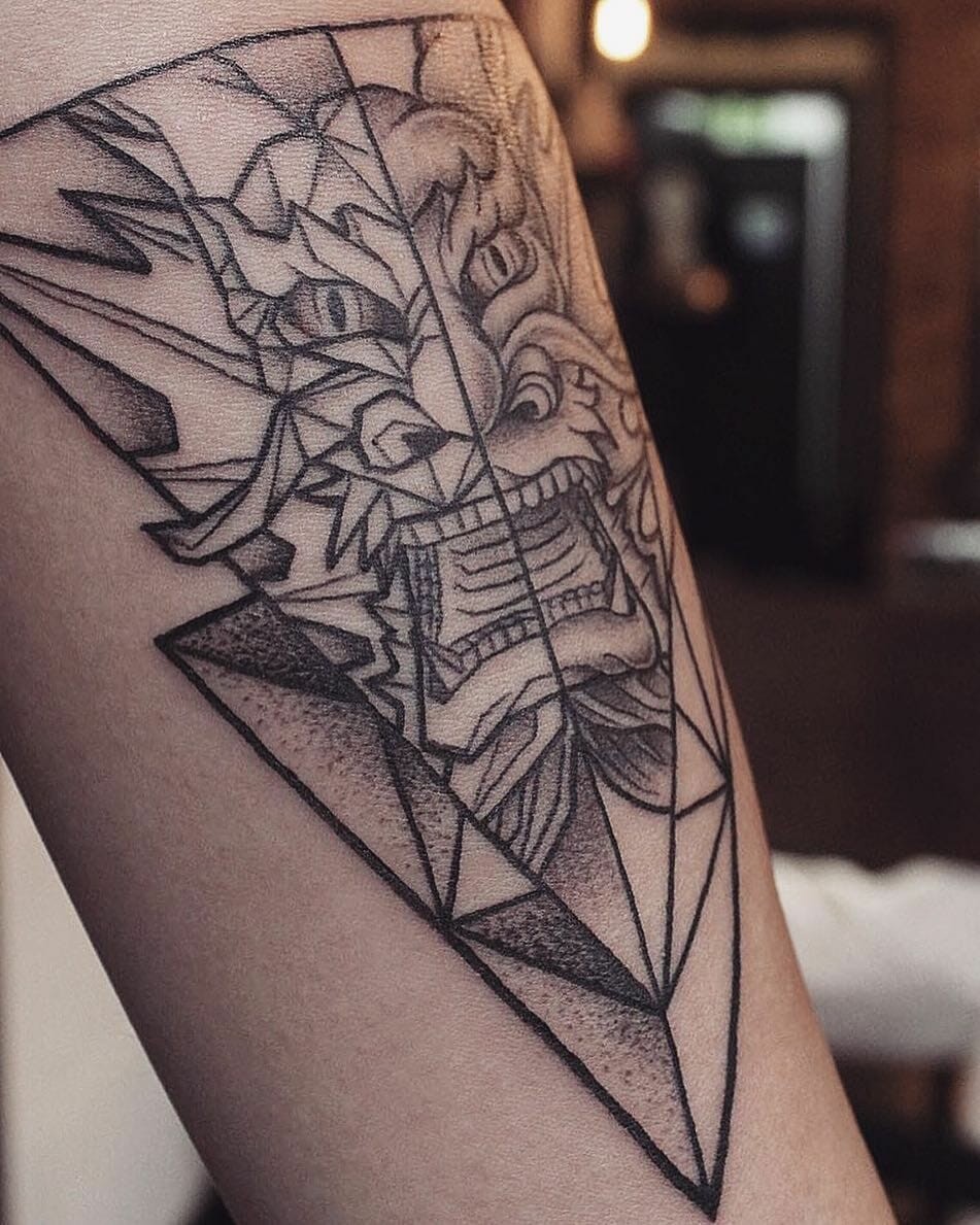 Geometric Dragon Tattoo